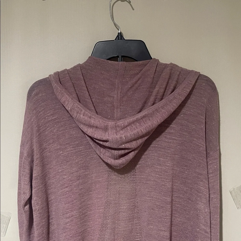lululemon athletica Linen Blend Dusty Pink Light Hoodie Sweater Cardigan SZ M - Picture 12 of 15